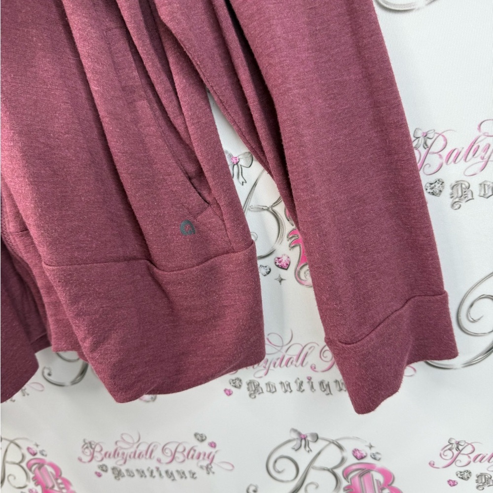 Hyba sweater zip up hoodie red wine Burgundy zipper soft cozy Sweater - Picture 6 of 16